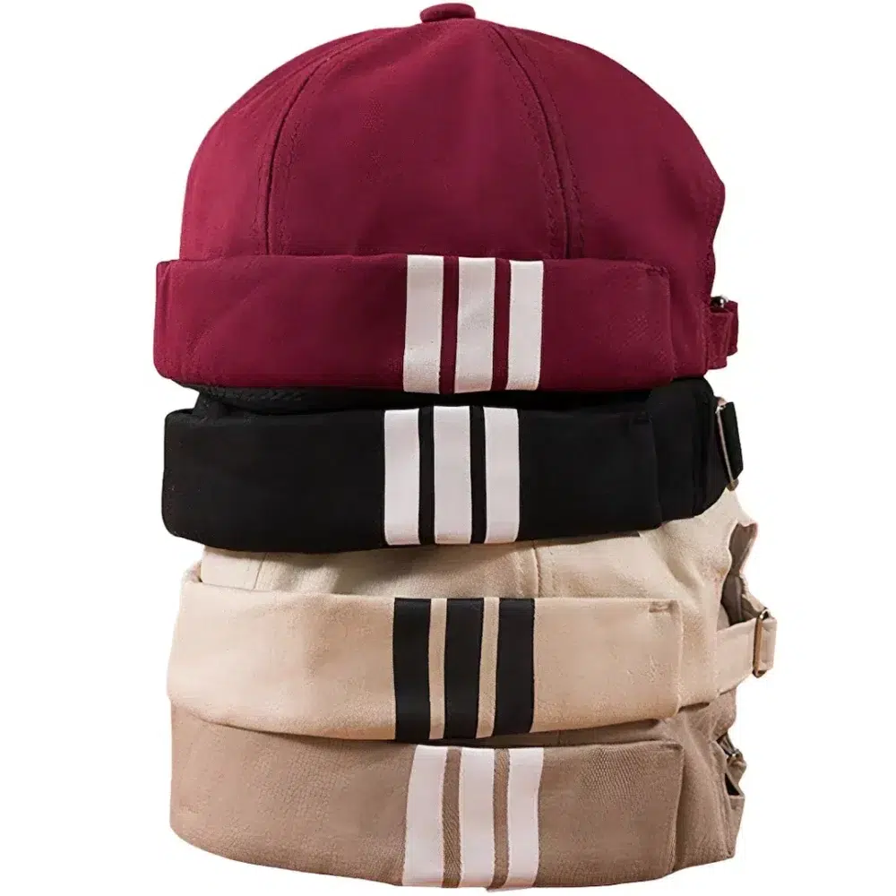 Casquette-DOCKER-BRETON-RAYE.webp Docker Cap met Drie Contrasterende Strepen Casquette DOCKER BRETON RAYE