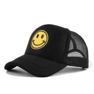 Trucker Cap met Gele Smiley Design