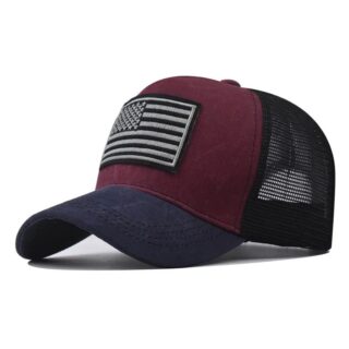 Trucker pet met Amerikaanse vlag patch